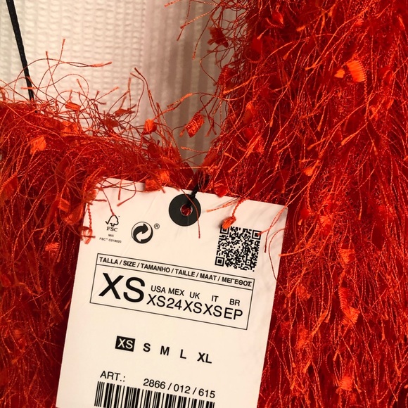 ✖️SOLD✖️ Zara orange fringe halter mini dress - Picture 7 of 8
